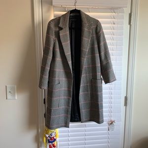 Zara checked/plaid coat